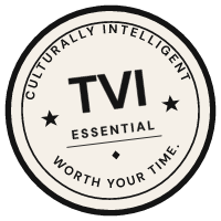 TVI Essential badge, Rotated variant for hero placements